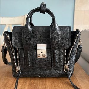 3.1 Philip Lim Pashli Mini Satchel in Black and Silver